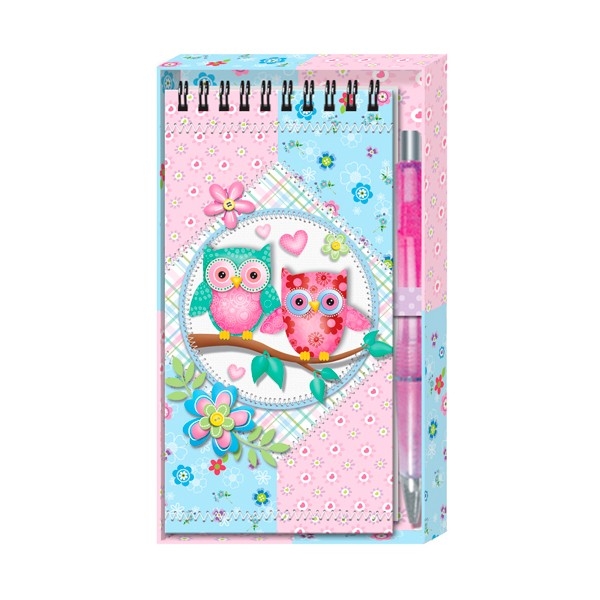 Disok Lote de 10 Libretas con Bolígrafo de Diseño de Búhos en Caja de Regalos Originales Infantiles Niños Cumpleaños