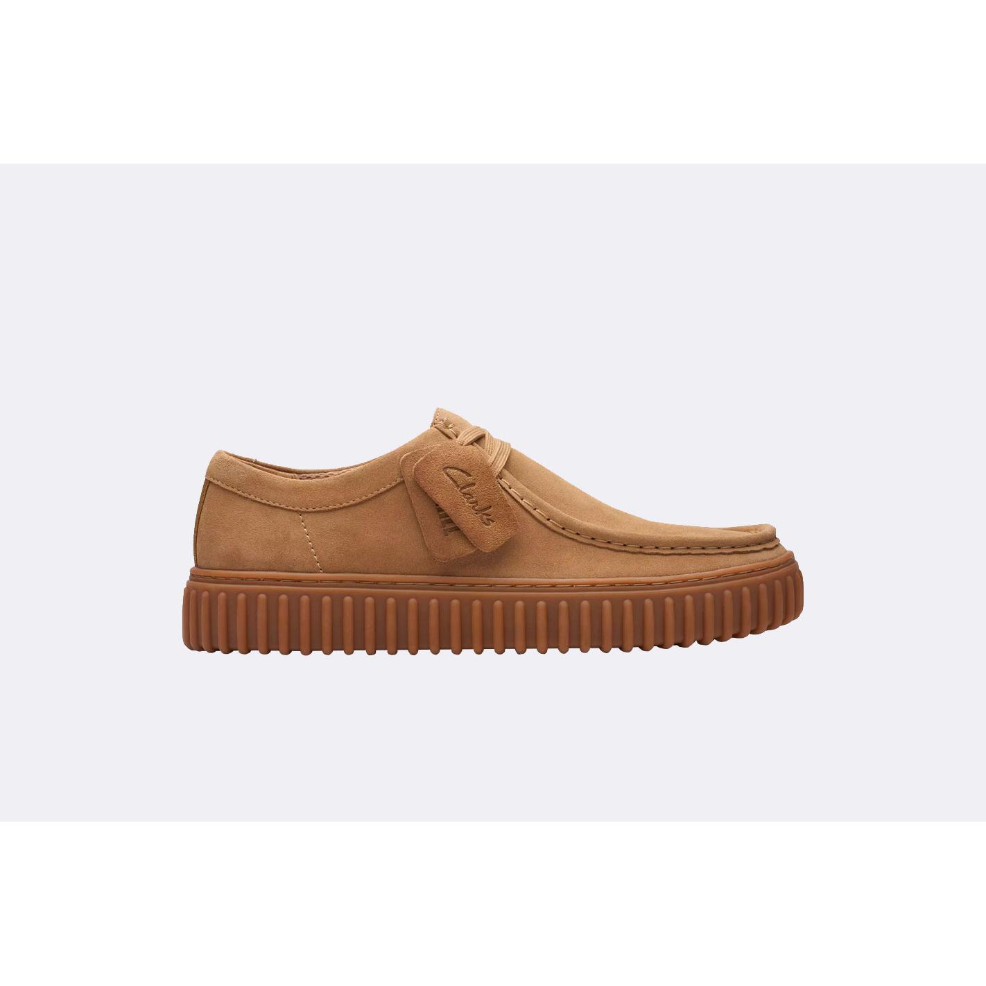 Clarks torhill lo dark sand suede shoes for men