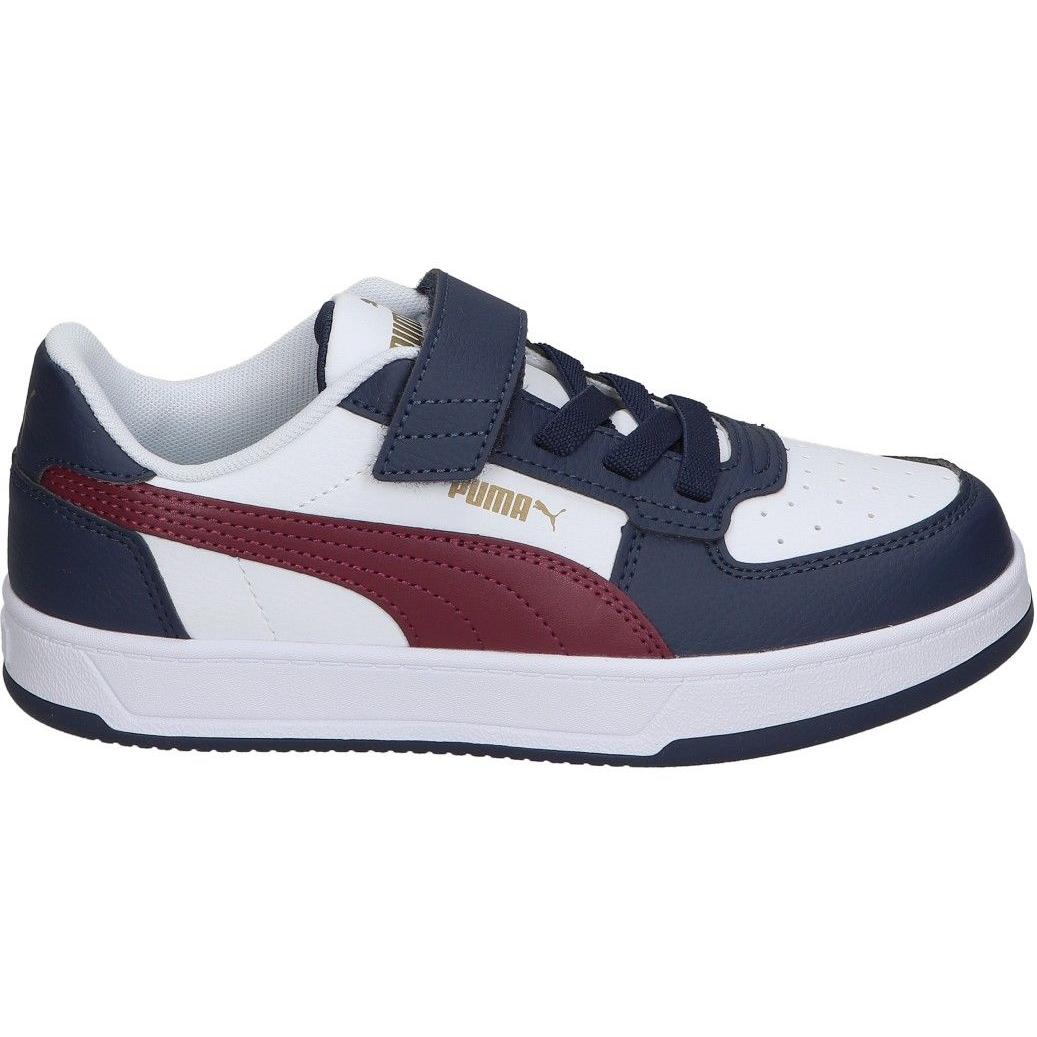 PUMA | Zapatillas Puma Caven 2.0 para Niño – Deportiva en Color Blanco, Azul Marino y Granate – Sneaker con Cordones y Velcro – Máximo Ajuste – Casual – Versátiles – Modelo 393839-03