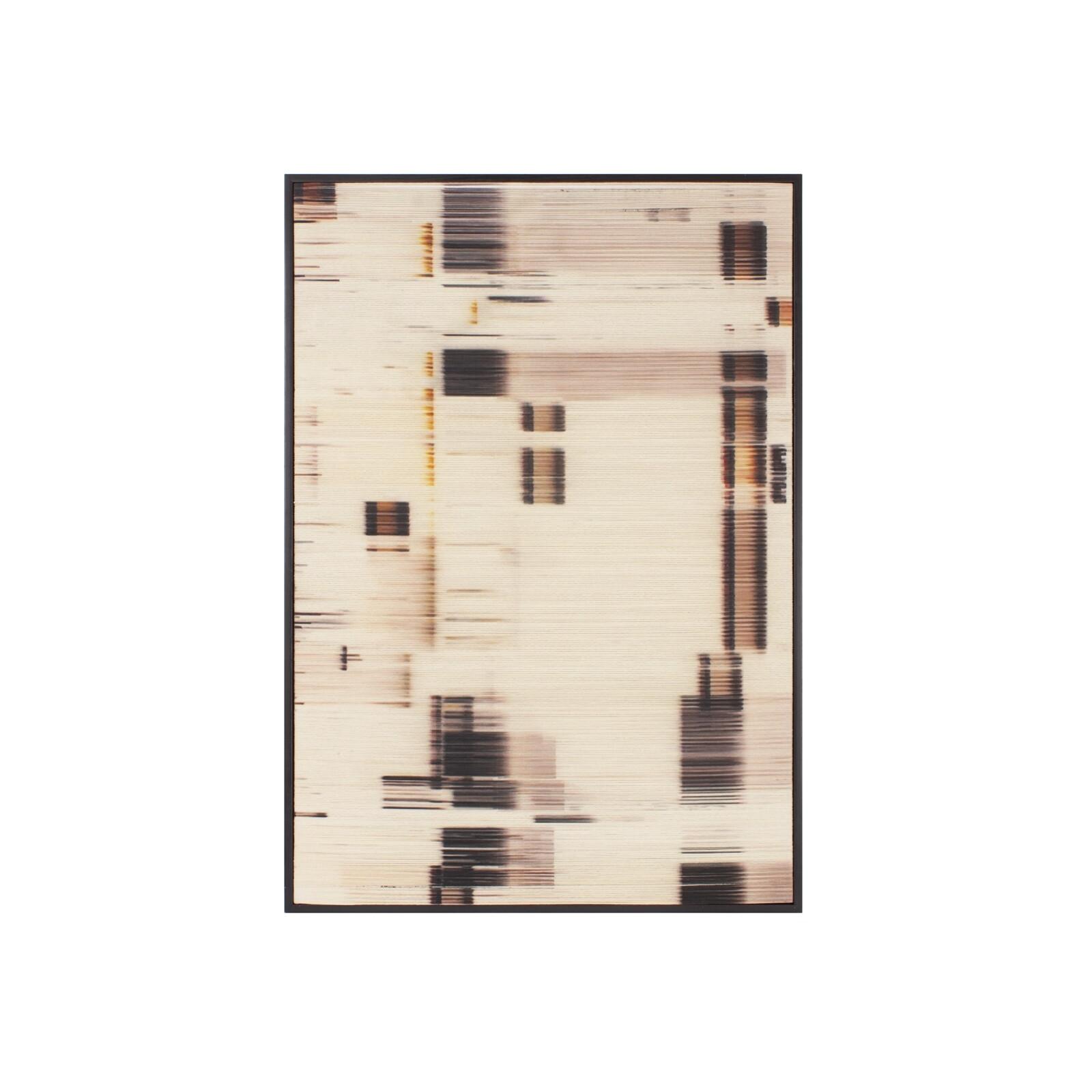 Hilorama abstracto blanco, marrón y negro con marco 70x100 cm 70x4x100 cm, en lienzo, algodón, bastidor de pino, pe Fijalo