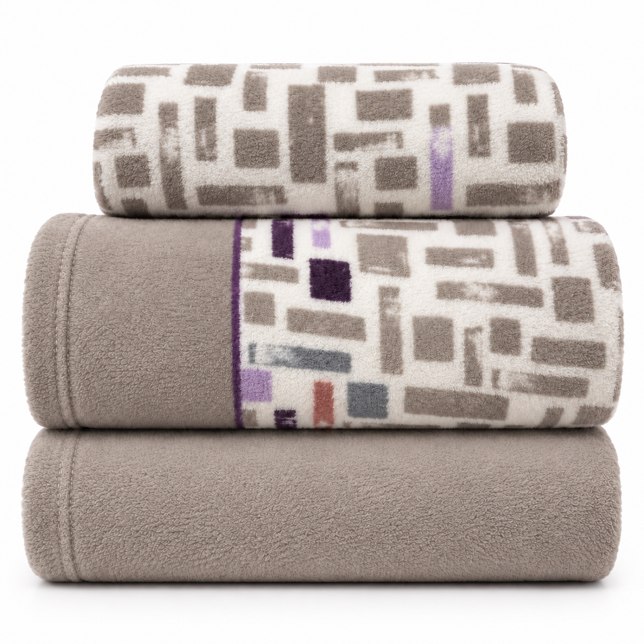 Juego De Sábana Coralina Modelo Finlandia, Disponible En Dos Colores: Beige y Gris, Para Cama de 90, 105, 135, 150 y 150(2), Paduana.