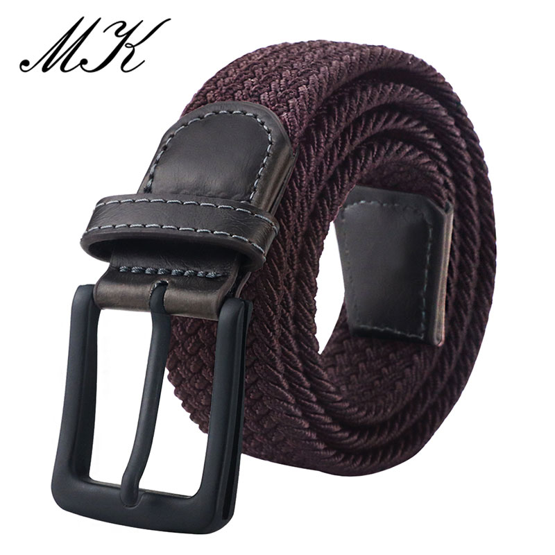 Cinturón De Lona Para Hombre Con Hebilla De Metal Moda Cinta Táctica Militar Elástico Para Pantalones Y Jeans