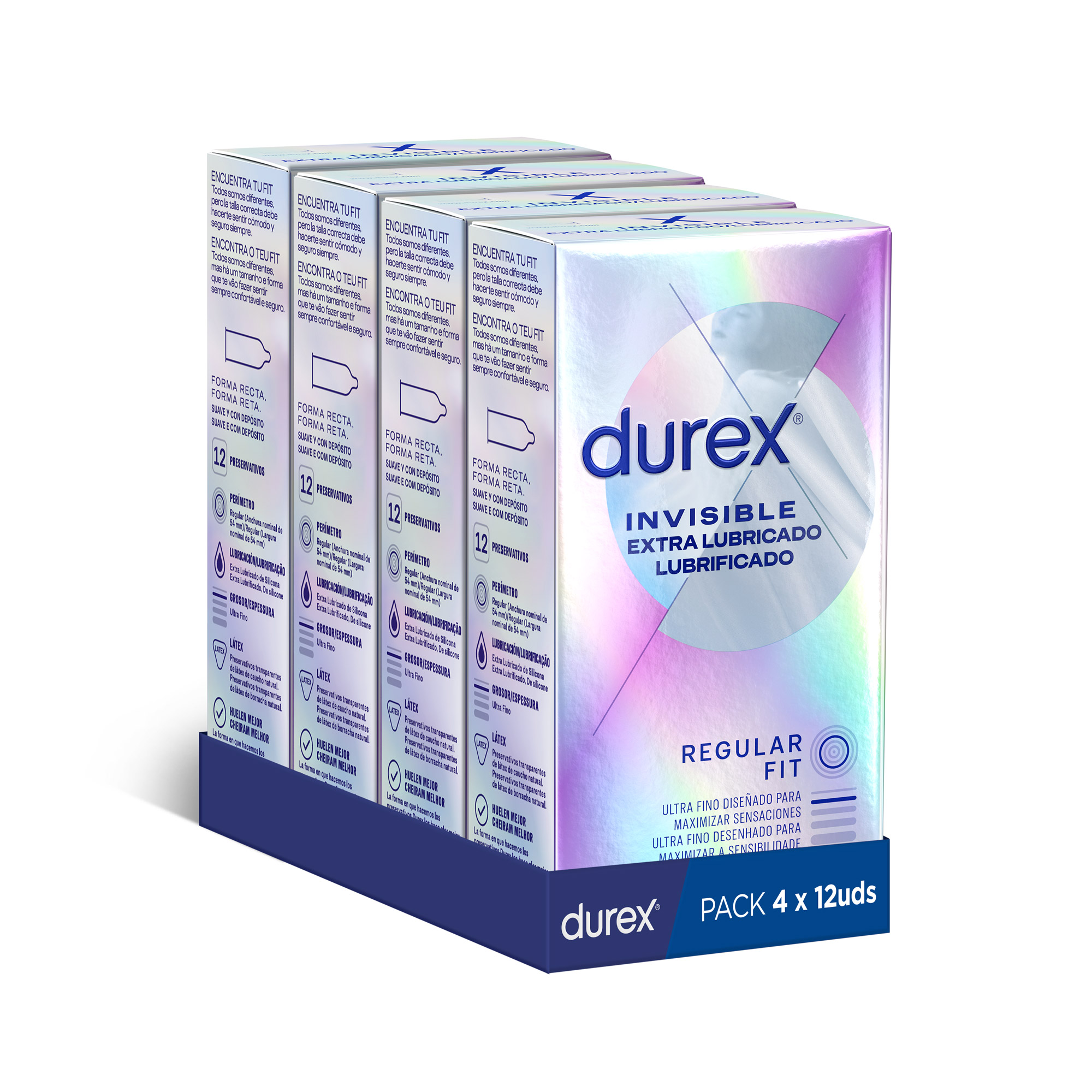 Durex - Condones para hombre Durex. Pack de 48 Preservativos para sexo seguro. Natural, Sensitivo Suave, Invisible, Contacto Total, Real Feel, Mutual Climax, Placer Prolongado, Dame Placer, Saboreame, Intense, Natural XL y Invisible Extra Lubricado