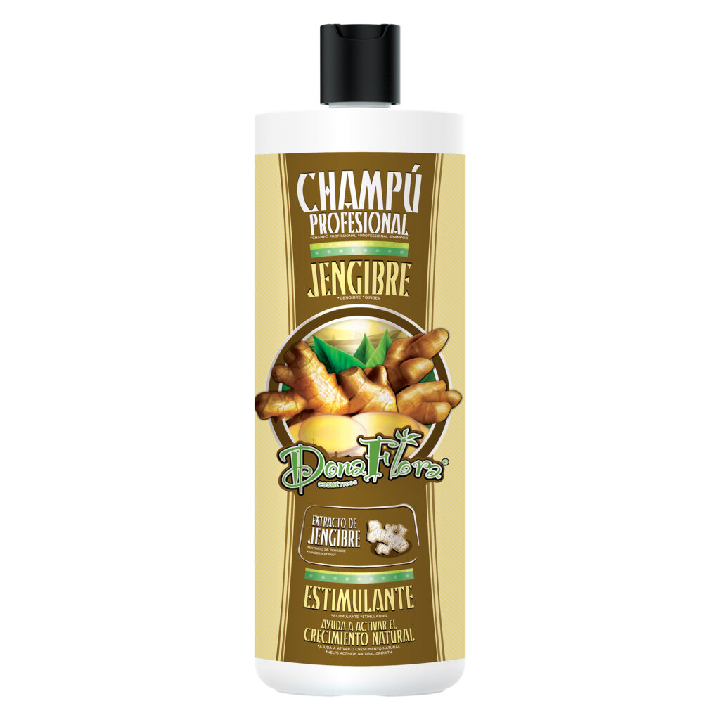 Dona Flora Jengibre Shampoo 1L – Champú de Jengibre para Cabello, Shampoo Ginger, Limpieza y Cuidado Capilar