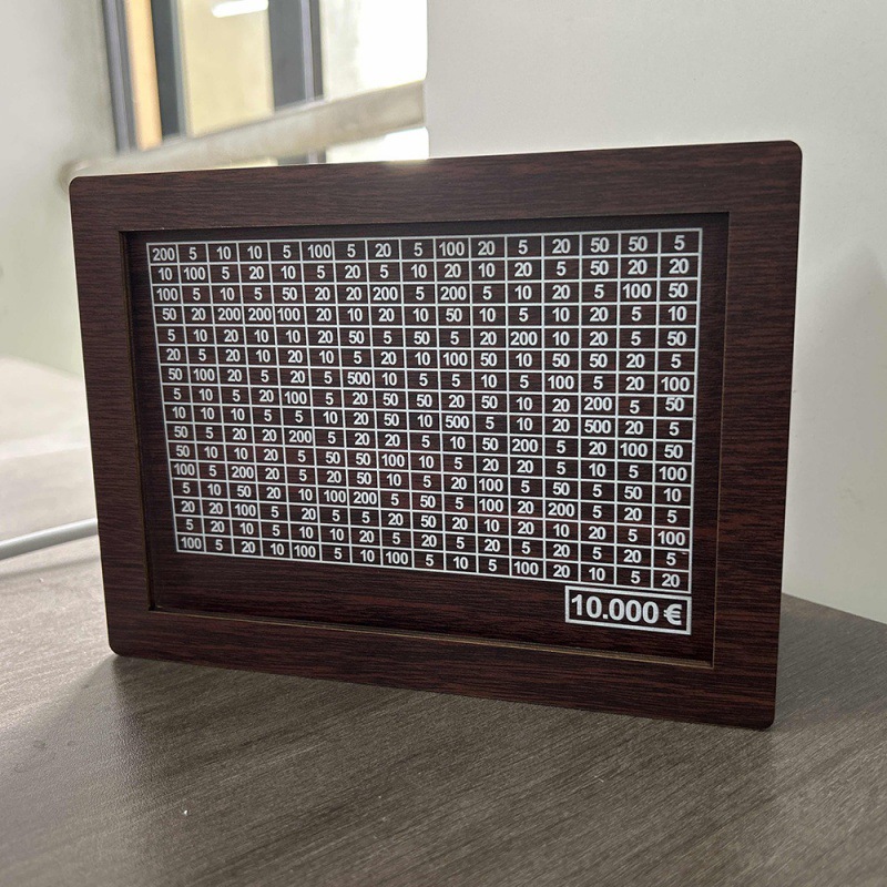 Hucha de madera reutilizable, caja de dinero con portería de ahorro y números, cajón de dinero, Euro