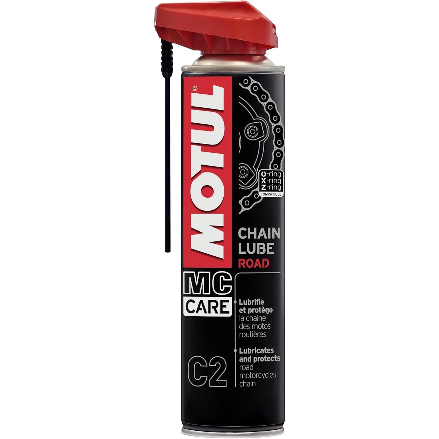Motul - Lubricante en spray MC Care Chain Lube Road C2 fácil de aplicar, penetra entre ejes, no daña juntas tóricas, ideal para mantenimiento profesional de cadena, 400 ml