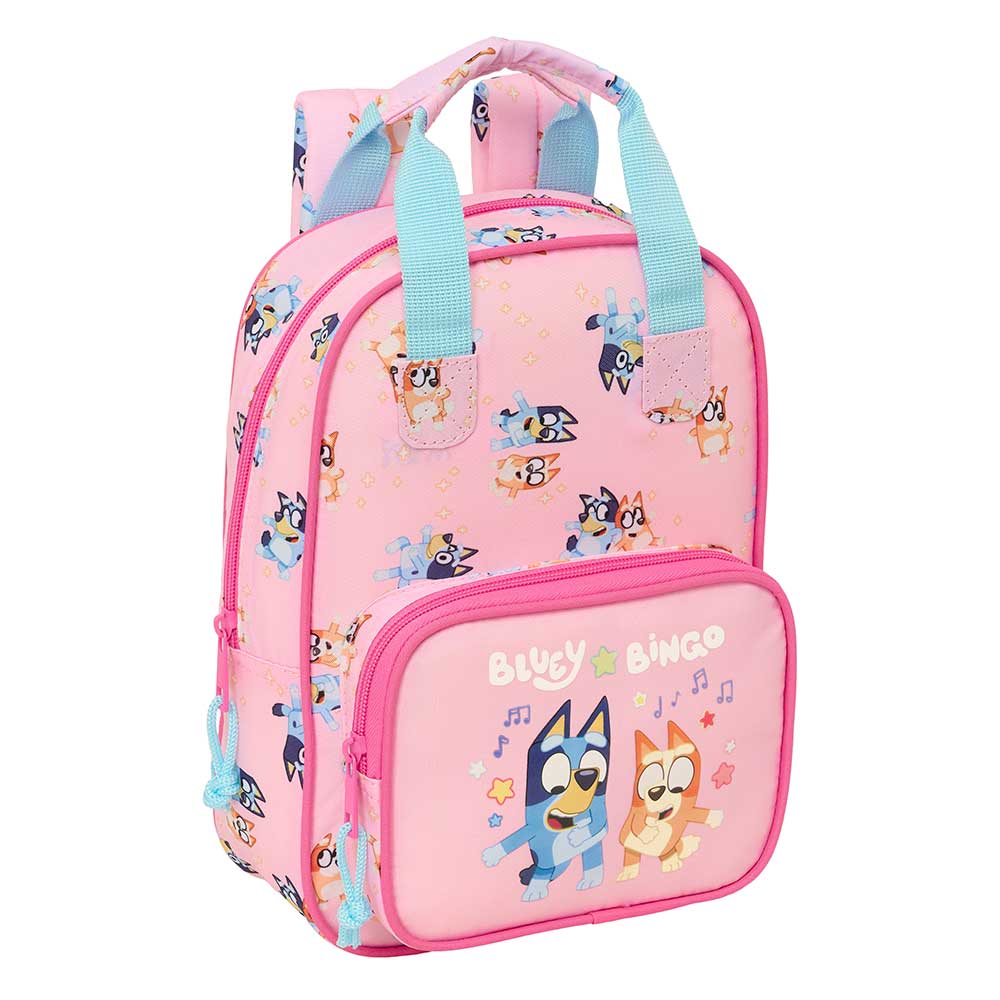SAFTA | Mochila Escolar Guardería Bluey Let’s Adaptable a Carro (Sin Carro) Compartimento Principal con Cremallera, Tarjeta de Identificación Personal y Asa de Mano Superior, Vuelta al Cole, Talla ST