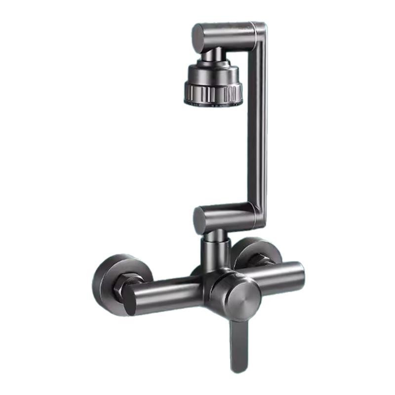 TK Grifo De Cocina Y Baño Montado En Pared De Acero Inoxidable Con 4 Modos Grifo De Mezcla Para Lavabo Con Agua Fría Y Caliente 360 Grados