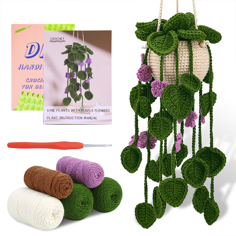 Macrame Plant Hanger Kit for Beginners, DIY Hanging Basket Planter with English Instructions, Cotton Rope for Home Decor