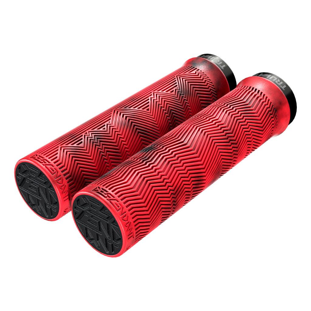Puños MTB Truvativ Descendant Locking 133mm Bloqueo Rojo Negro Mármol
