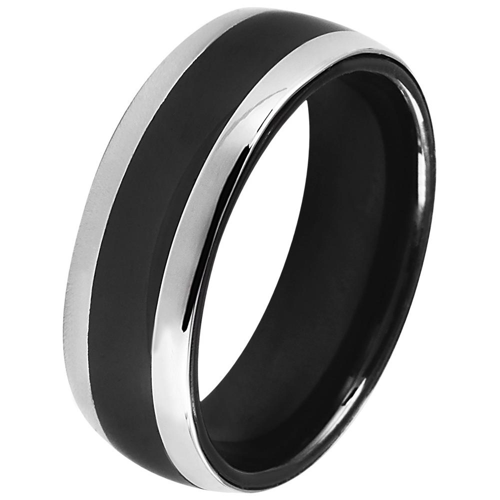 Just ® Anillo Ninica em Cerâmica Preto e Prateado - 60