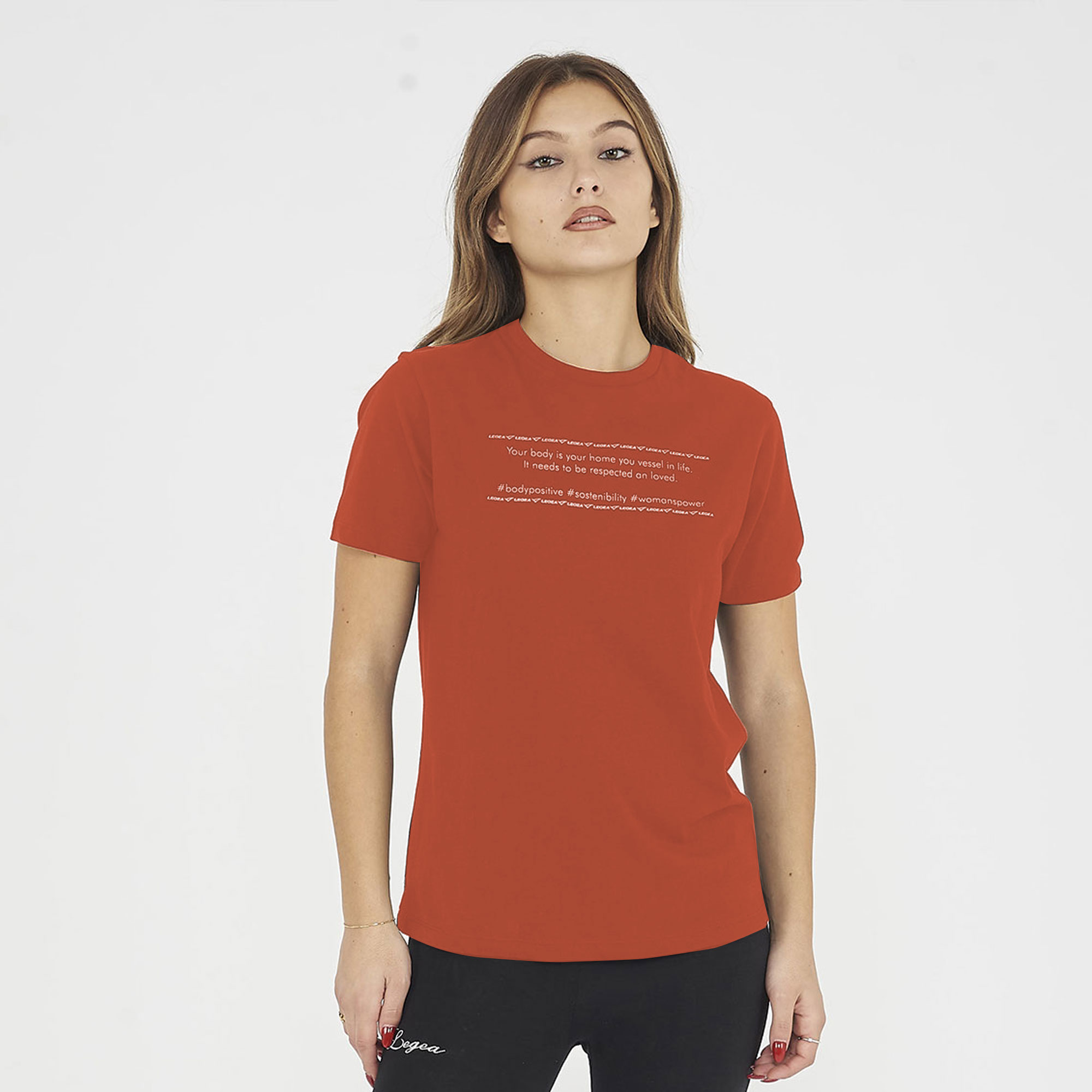 Legea T-Shirt Ganimede Donna - Cotone 100% - Fit Regular - Stampa Frontale