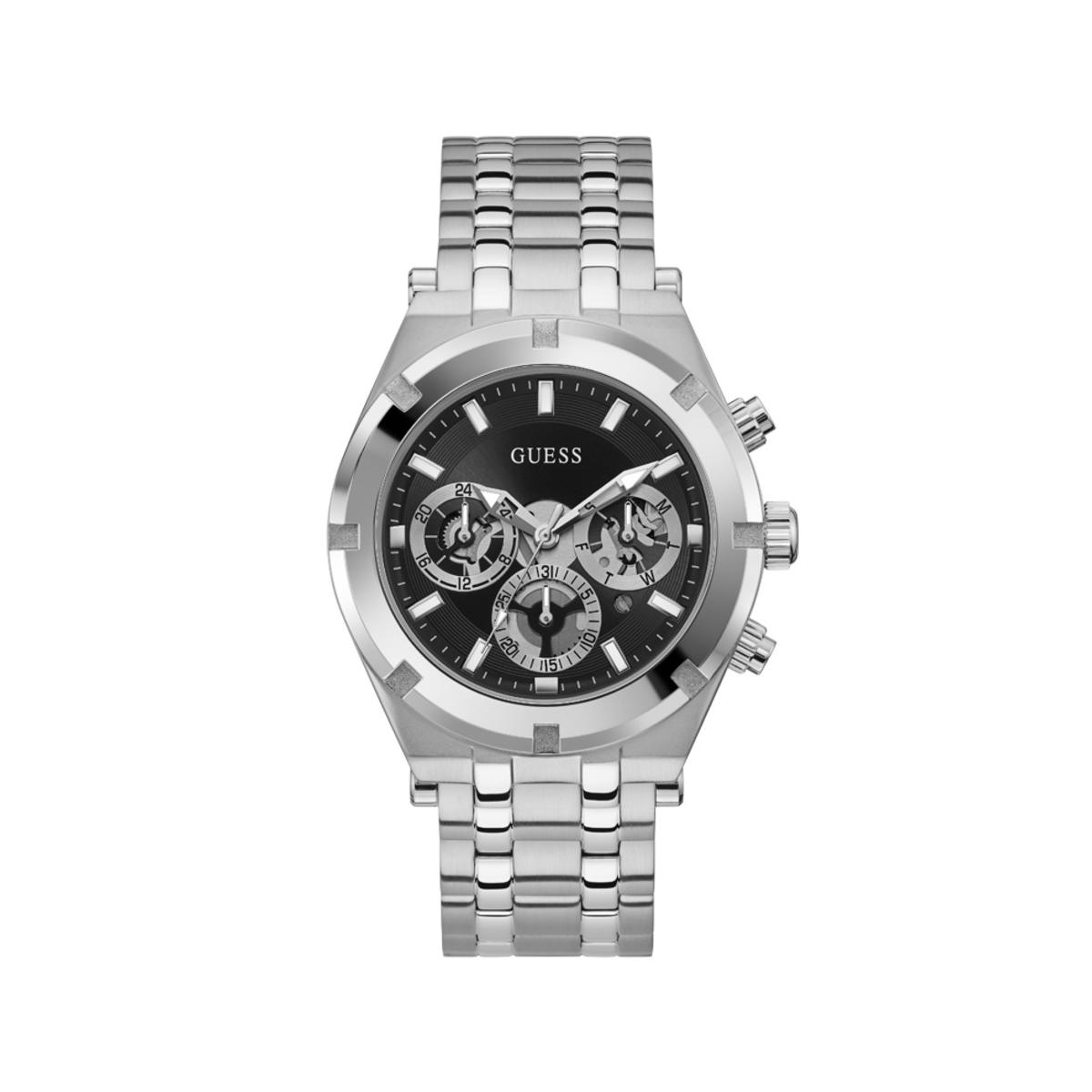 Guess Reloj Hombre Caja De Acero Pulsera Acero De Color Plata Resistente Al Agua 5 Atm Gw0260g1