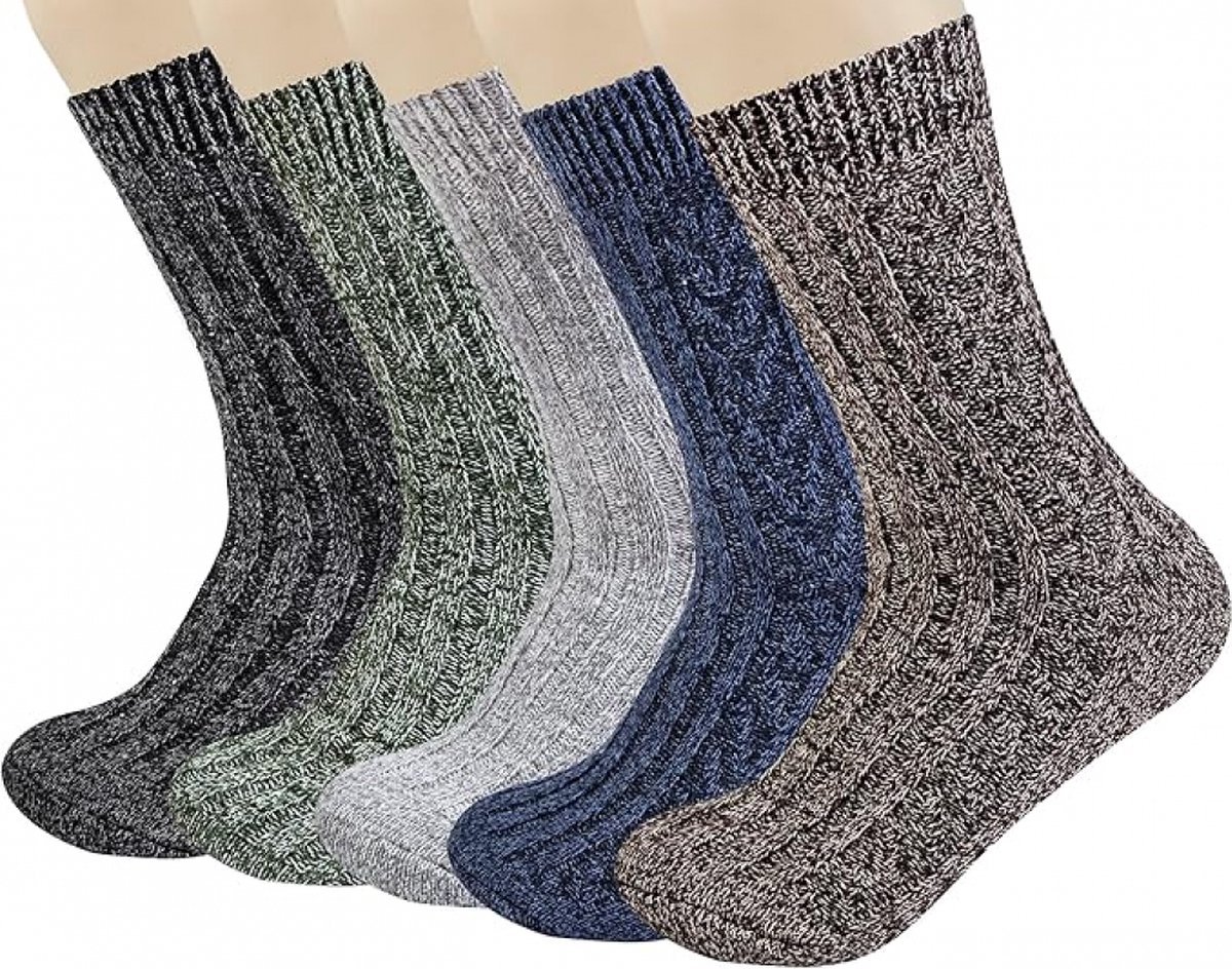 Calcetines de casa - 5 pares - Calcetines antideslizantes - Calcetines de casa para mujer - Calcetines de lana para casa - Talla 41-45 - Cálidos - Calcetines térmicos - Calcetines mullidos - Calcetines tipo pantufla - Calcetines de invierno - Calcetines g