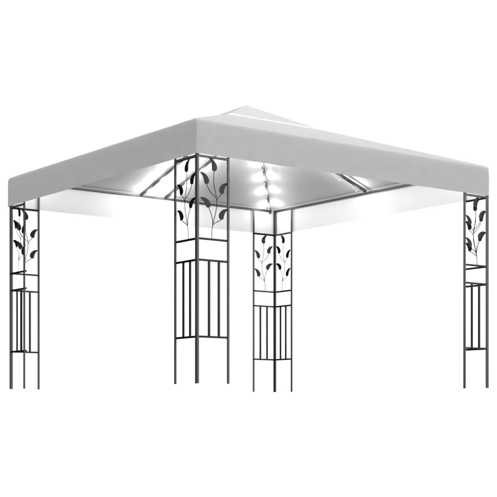 vidaXL Carpa Cenador de Jardín con Tira de Luces 3x3 m 180 g/m² Parasol Color Blanco, Taupé, Antracita y mas