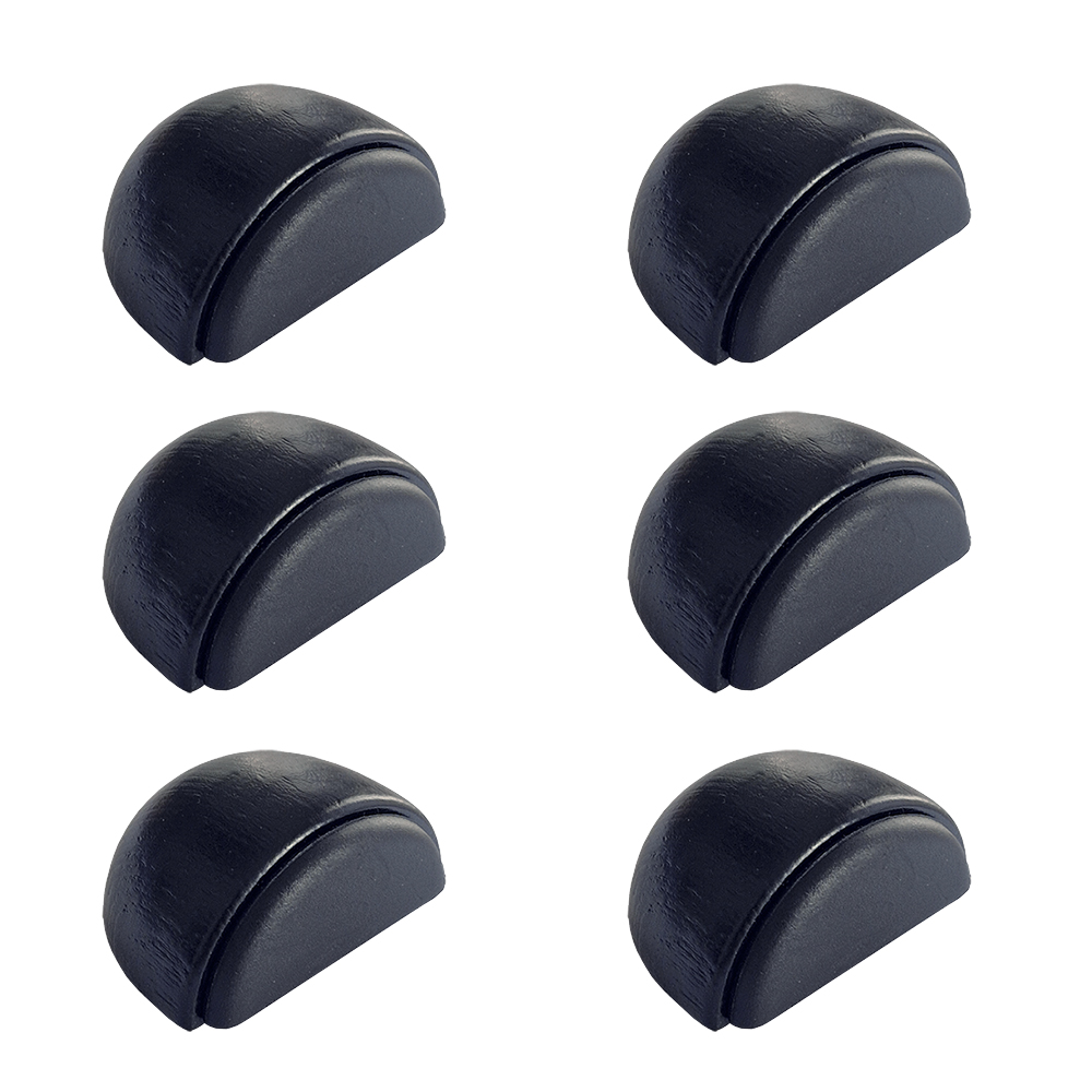 6 Un. TOPE de Puerta adhesivo en madera lacada negro 47x38MM