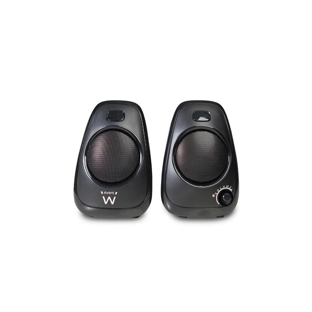 Ewent EW3527 2.0 Wired Stereo Speaker with USB and 3.5mm Connection, 6W RMS Power, Compact Design for Gaming and Multimedia, Frequency Range 80-20000Hz, Ideal PC Speakers.