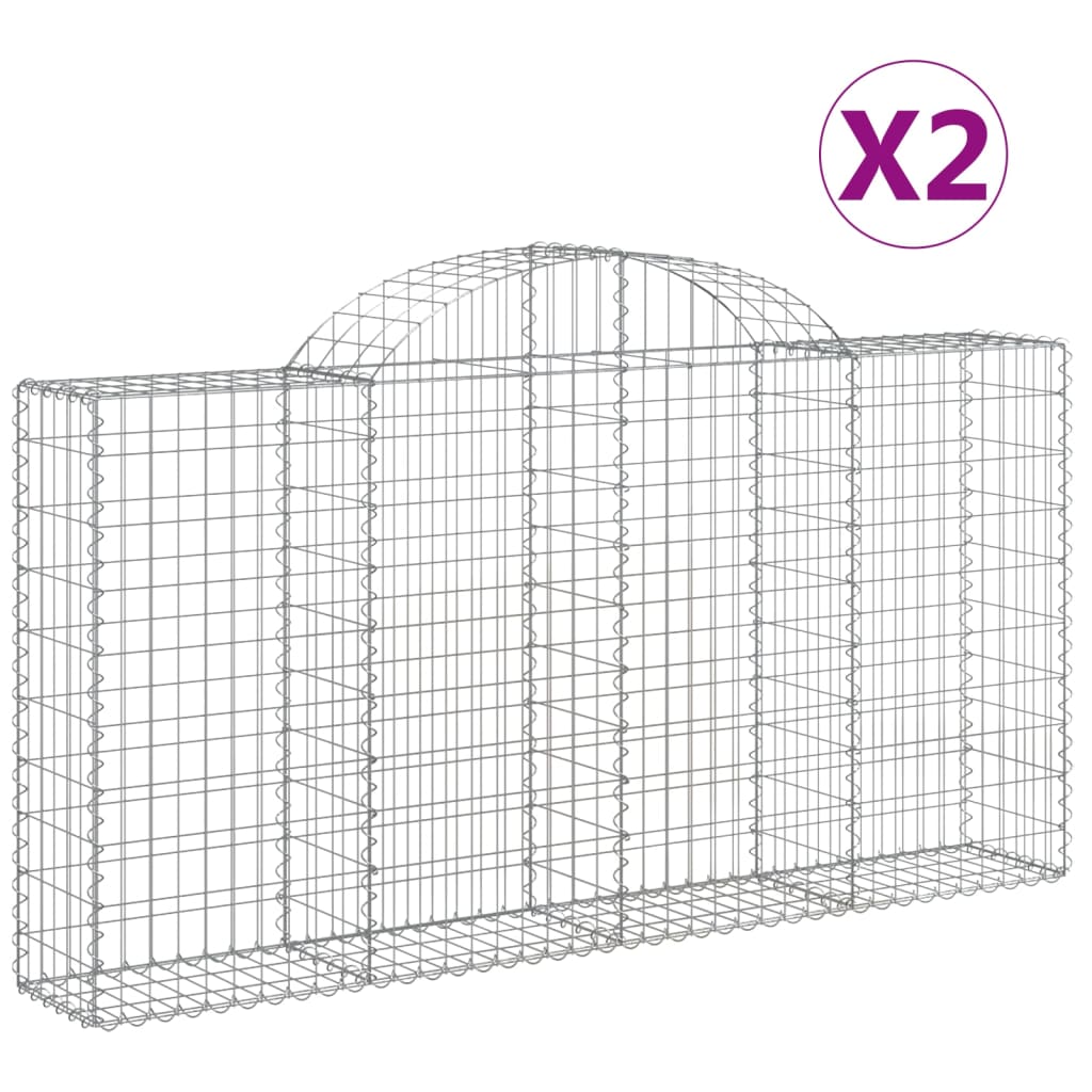 Vidaxl Cestas Gaviones Hierro Arco 200x30x40/60cm