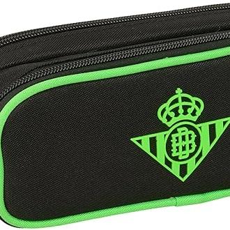 Portatodo Doble Niño,REAL BETIS BALOMPIÉ - Estuche Infantil, Estuche Niño, Ideal para Niños en Edad Escolar, Cómodo y Versátil, Calidad y Resistencia, 21x6x8 cm