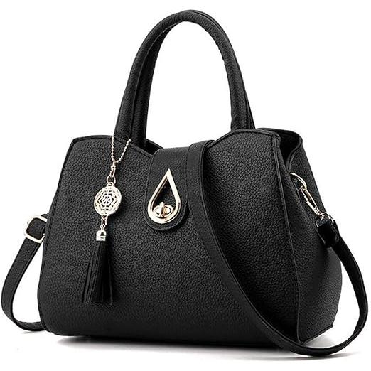 Bolso de cuero sintético para mujer, con asa superior, cartera de dama, elegante, para trabajo, ataché, bolsa de mano