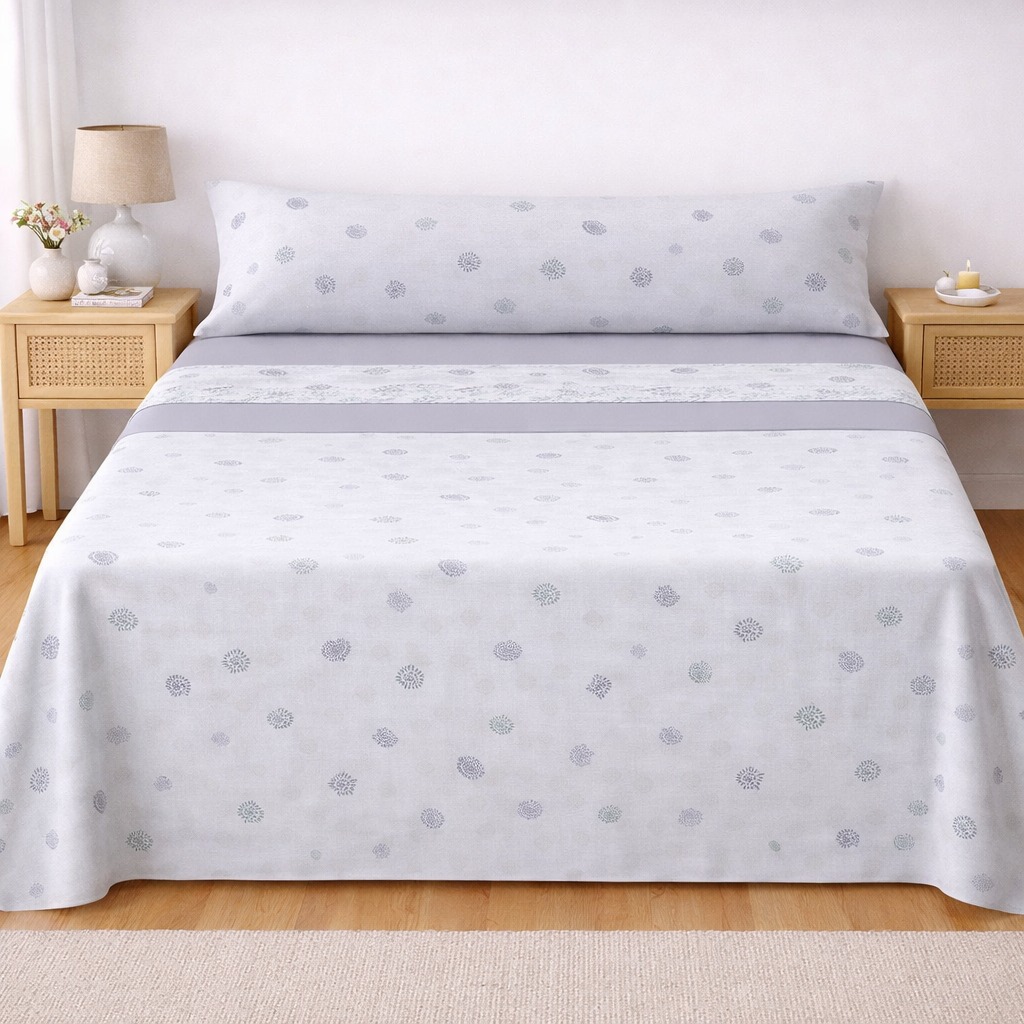 Juego de Sábanas Microfibra 100% Poliéster, Suaves y Frescas para Verano, Estampadas, incluye Bajera -Encimera-1 o 2 Funda de almohada, Entrega en España en 48 a 72 horas Escanea el QR para ver el artículo e