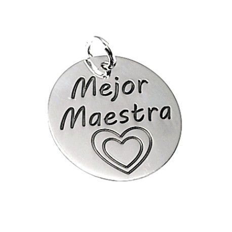 Colgante De Plata De Ley 21 Mm. mejor Maestra