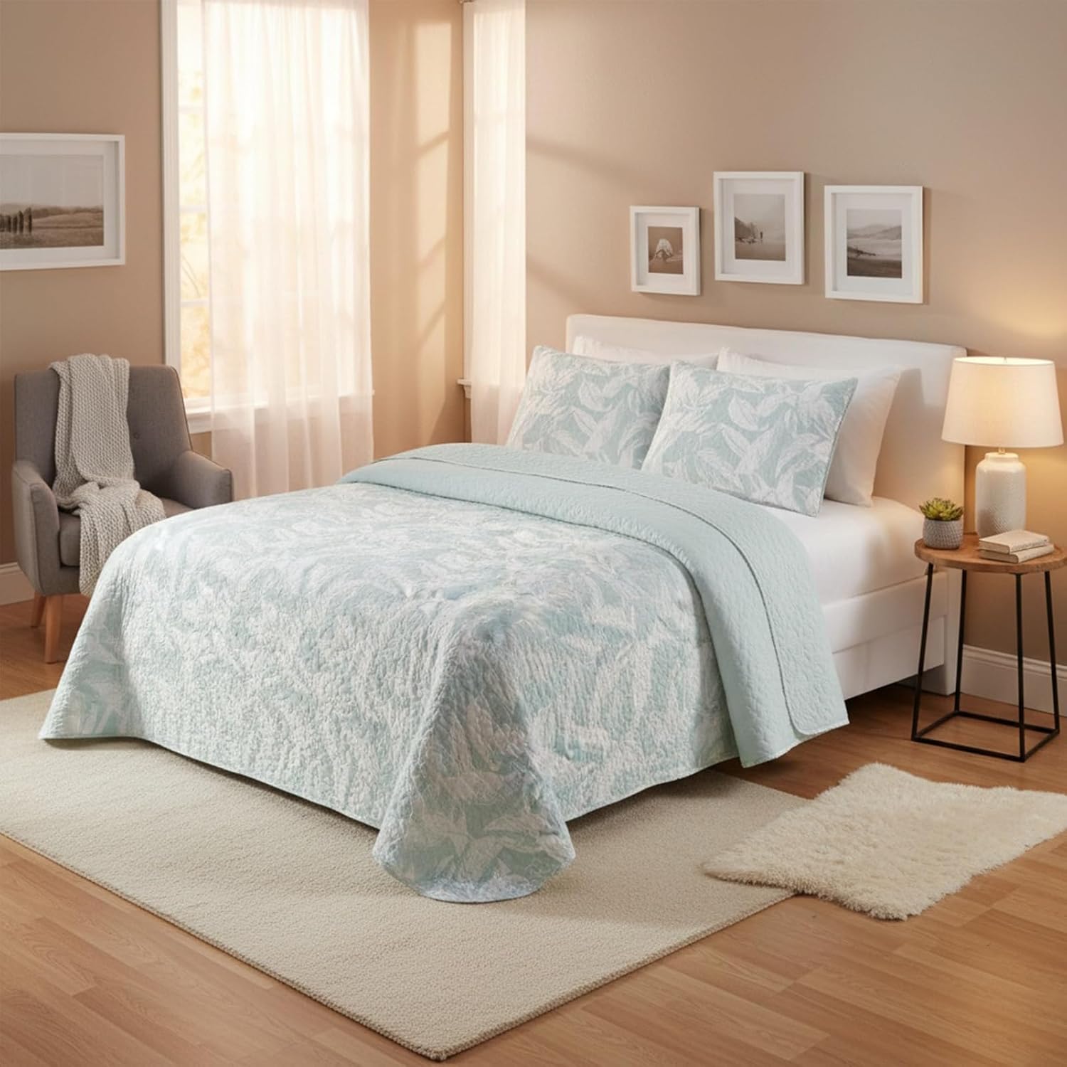 OsoNube-Colcha bouti para verano y entretiempo - Colcha para cama inluye 1 o 2 funda de cojin segun la medida，Colcha cubre cama 100% poliester, suave y transpirable. El diseño de la funda de cojin puede variar según el corte del tejido