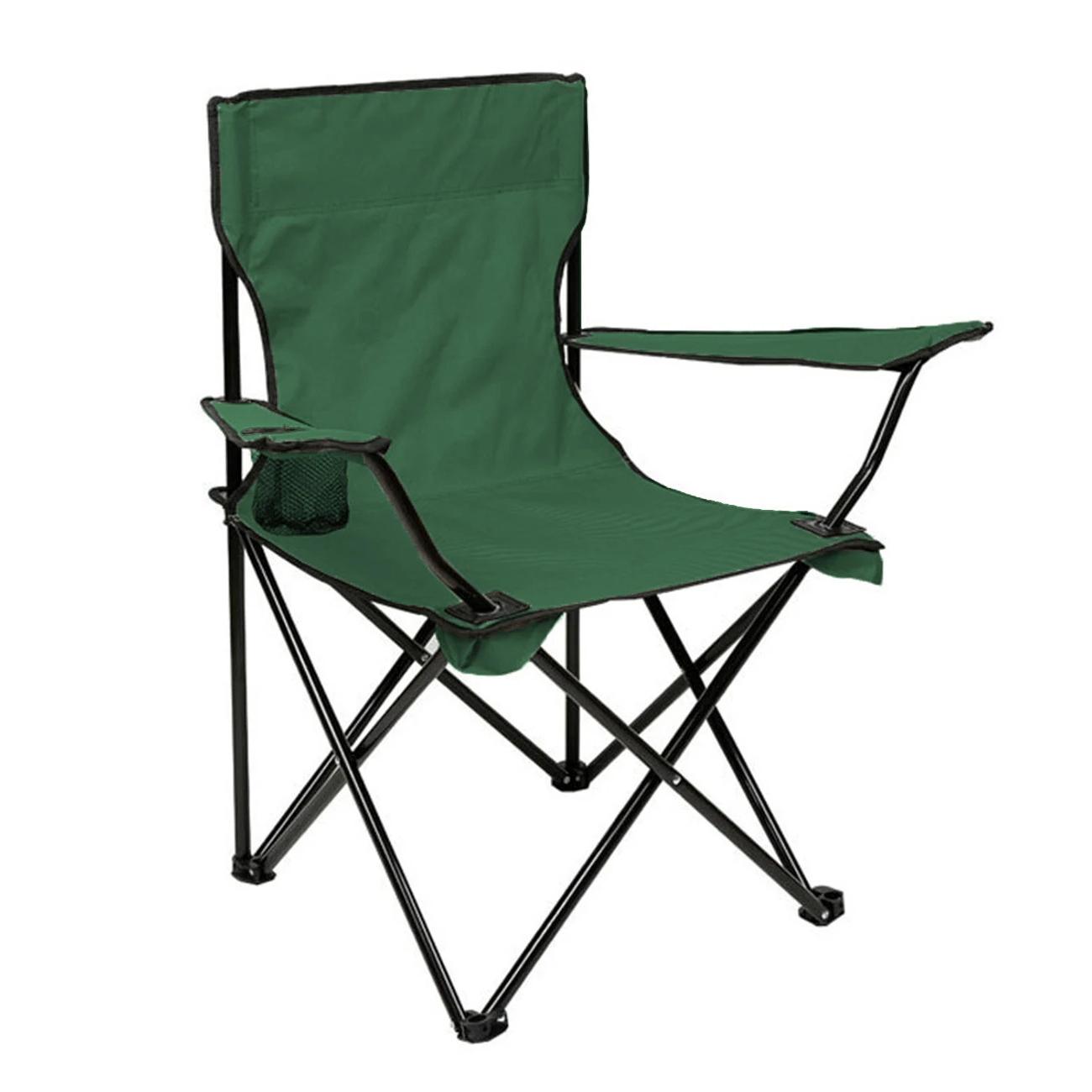 Silla acampana plegable silla pesca playa camping comedor exterior con reposabrazos portavasos de malla blosa lateral resistente 50x50x80cm