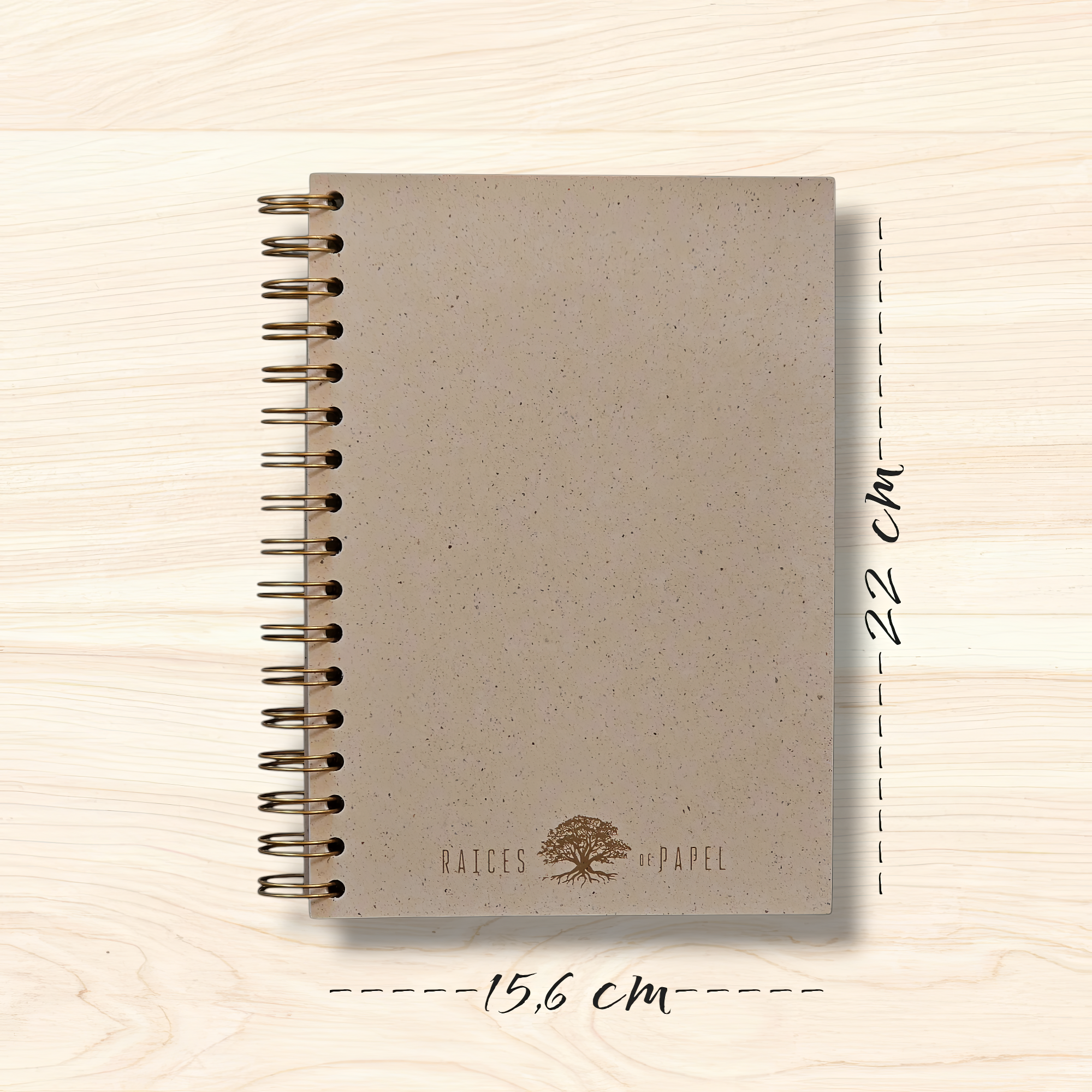 Cuaderno Ecológico Tapas Naturales A5+ 15.6 x 22 cm - Packs 1, 2, 3 y 4 unidades - 200 Páginas Papel Reciclado 100 g para el Interior - RAICES DE PAPEL,  Sostenible, Orgánico y Premium - Regalo Ecológico Perfecto para amantes de la naturaleza eco-friendly