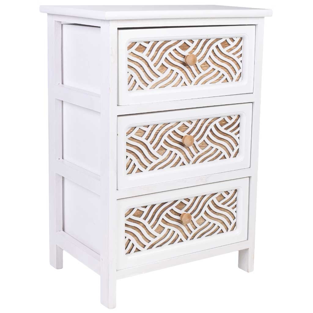 Wonderlust Deco - Cajonera de madera blanca 40x29x58h cm Blanco 40x29x58h cm