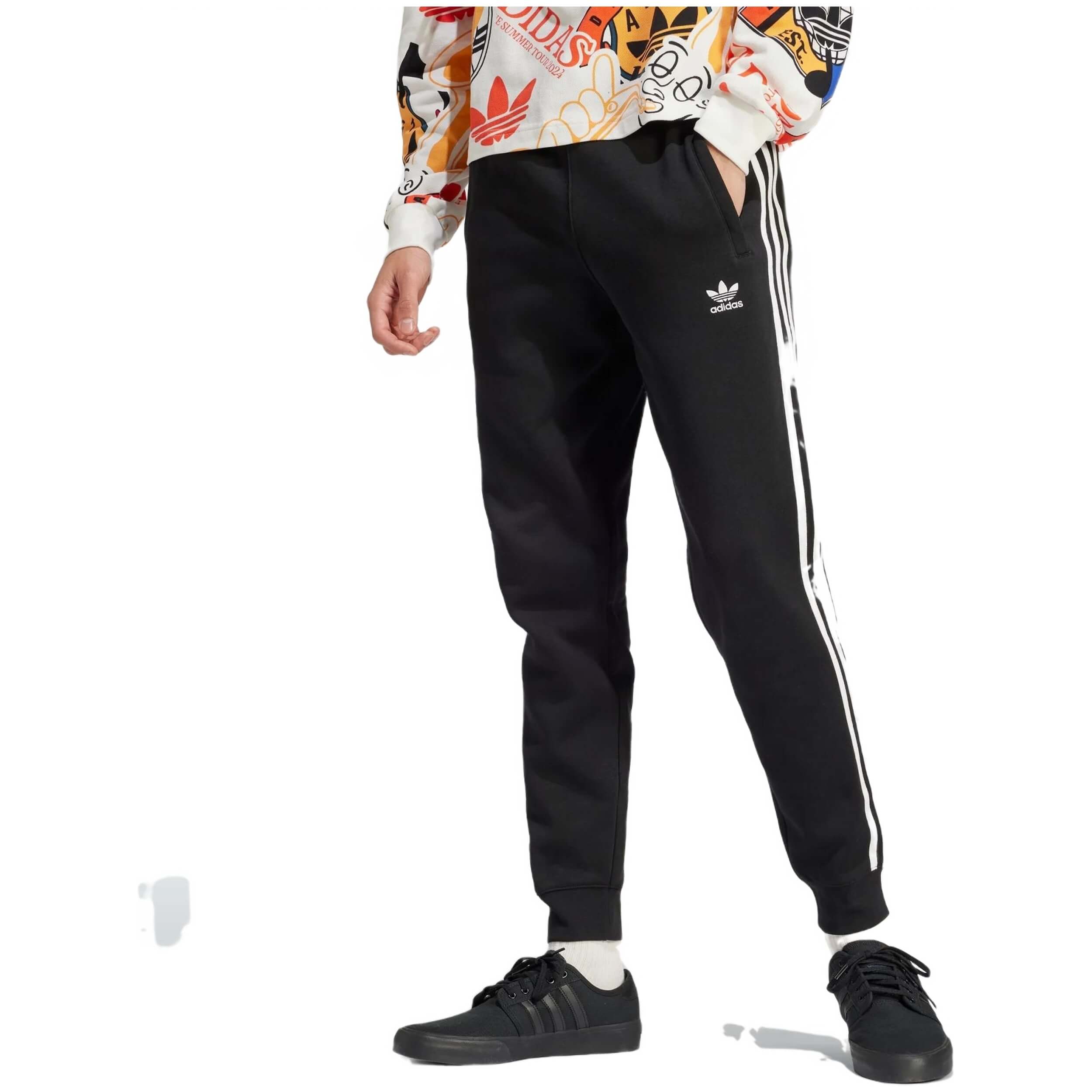Pantalon Largo Adidas 3-Stripes para hombre en color negro