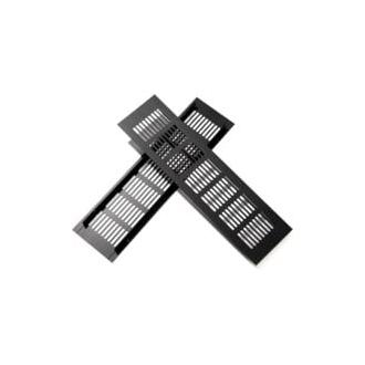 CA Rejilla de ventilación de aluminio Sollbry rectangular para armarios y habitaciones, 25 x 8 cm, color negro, 2 unidades