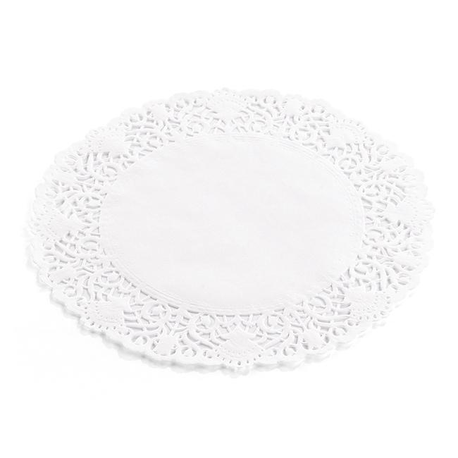 MONOUSO | Rodal de Papel Calado Blanco Litos Ø12cm (250 Uds)