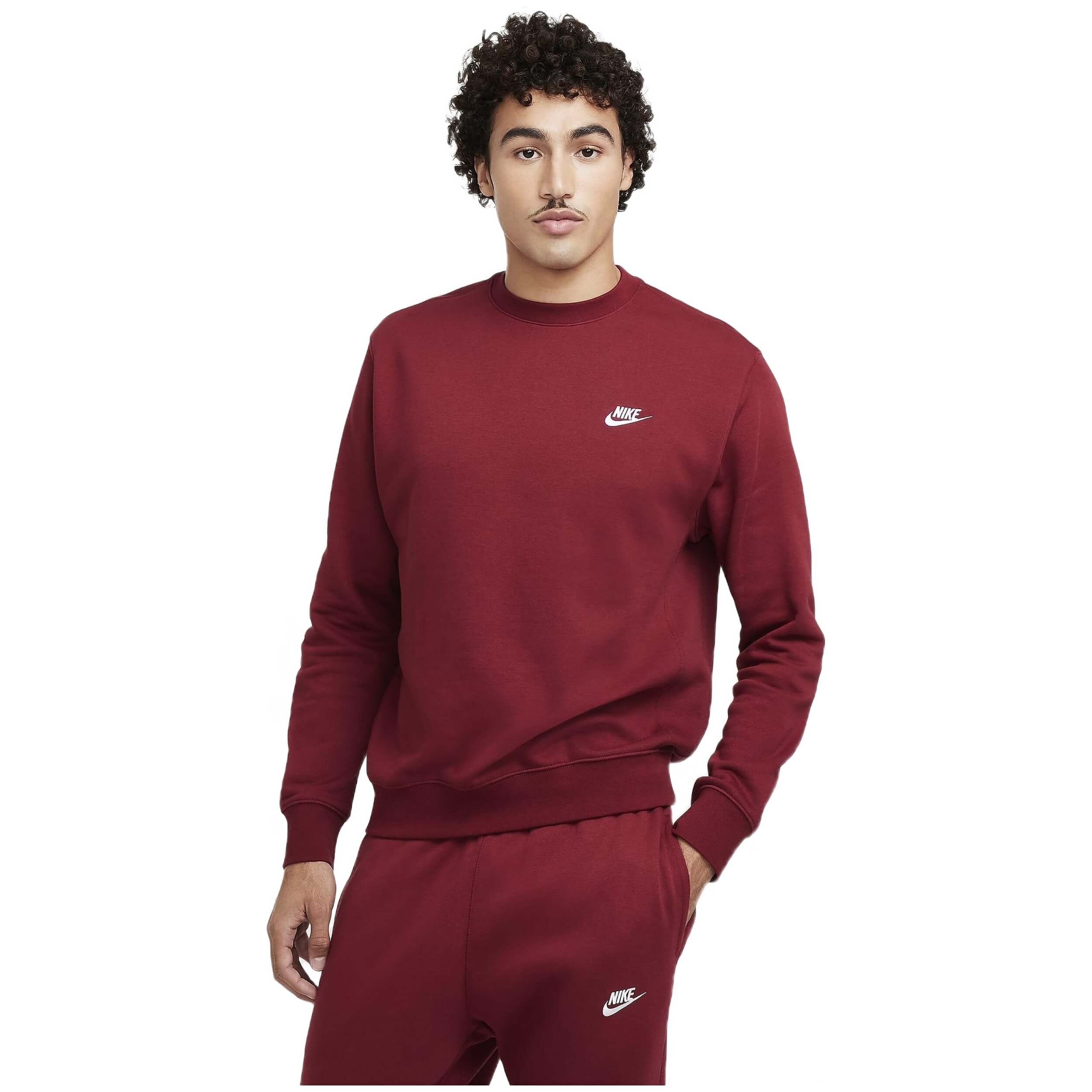 Sudadera Club Fleece Nike en color Granate
