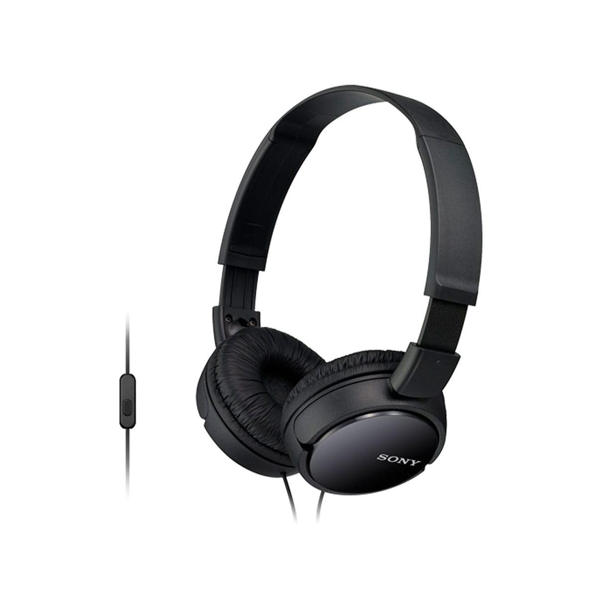 Sony - Auriculares onear con cable MDR-ZX110AP, diseño plegable y rotativo, micrófono integrado para llamadas manos libres, respuesta rítmica cerrada y rango de frecuencia 12–22.000 Hz