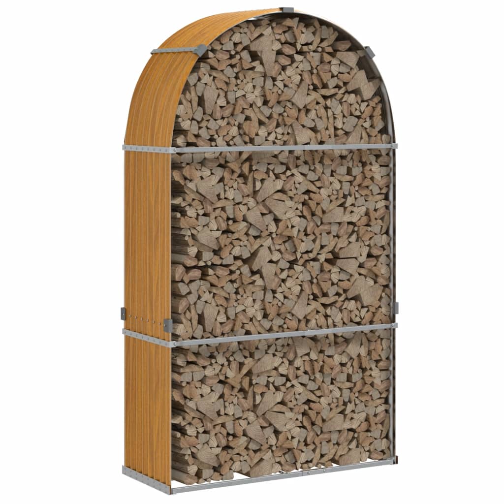 vidaXL Leñero Estante Almacenaje Leñas Chimenea Acero Galvanizado Color Antracita, Gris claro, Marrón y mas