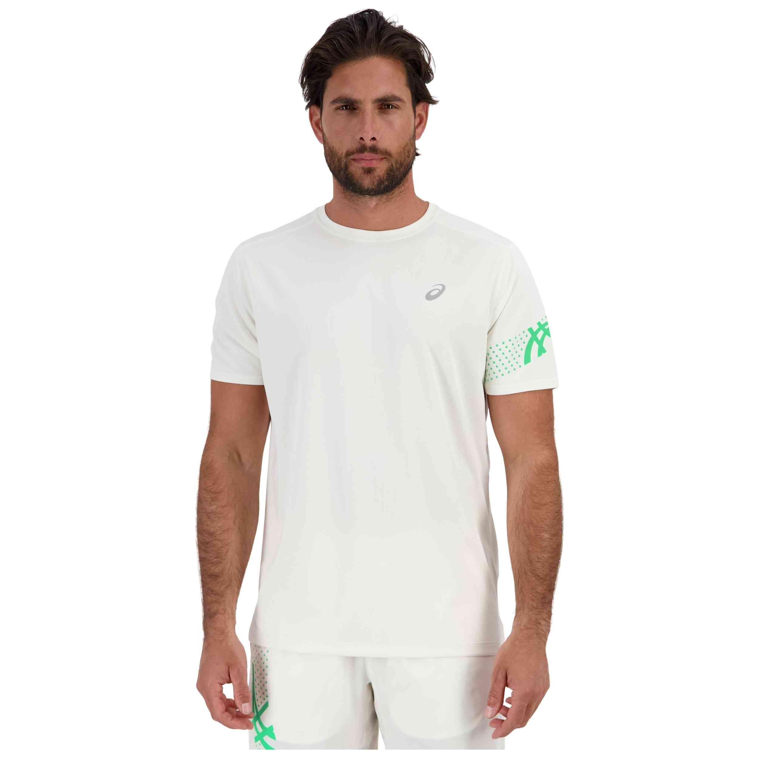 Camiseta De Manga Corta Asics modelo 2011D458-100 para hombre y mujer en color Verde