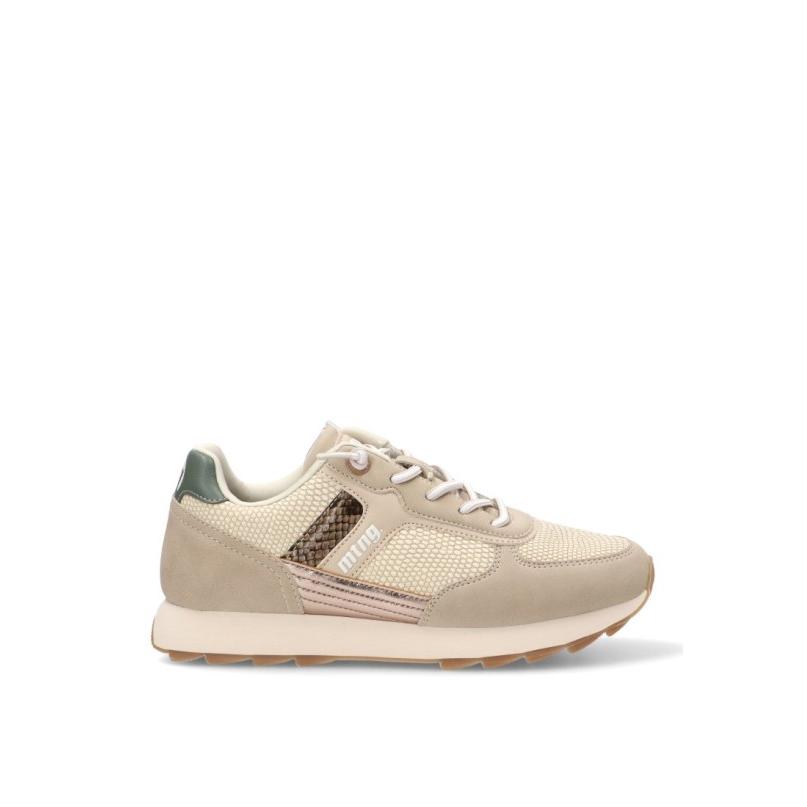 Zapatillas Casual Mustang - Mujer - Suela Plana - Modelo 60447 - Color Beige