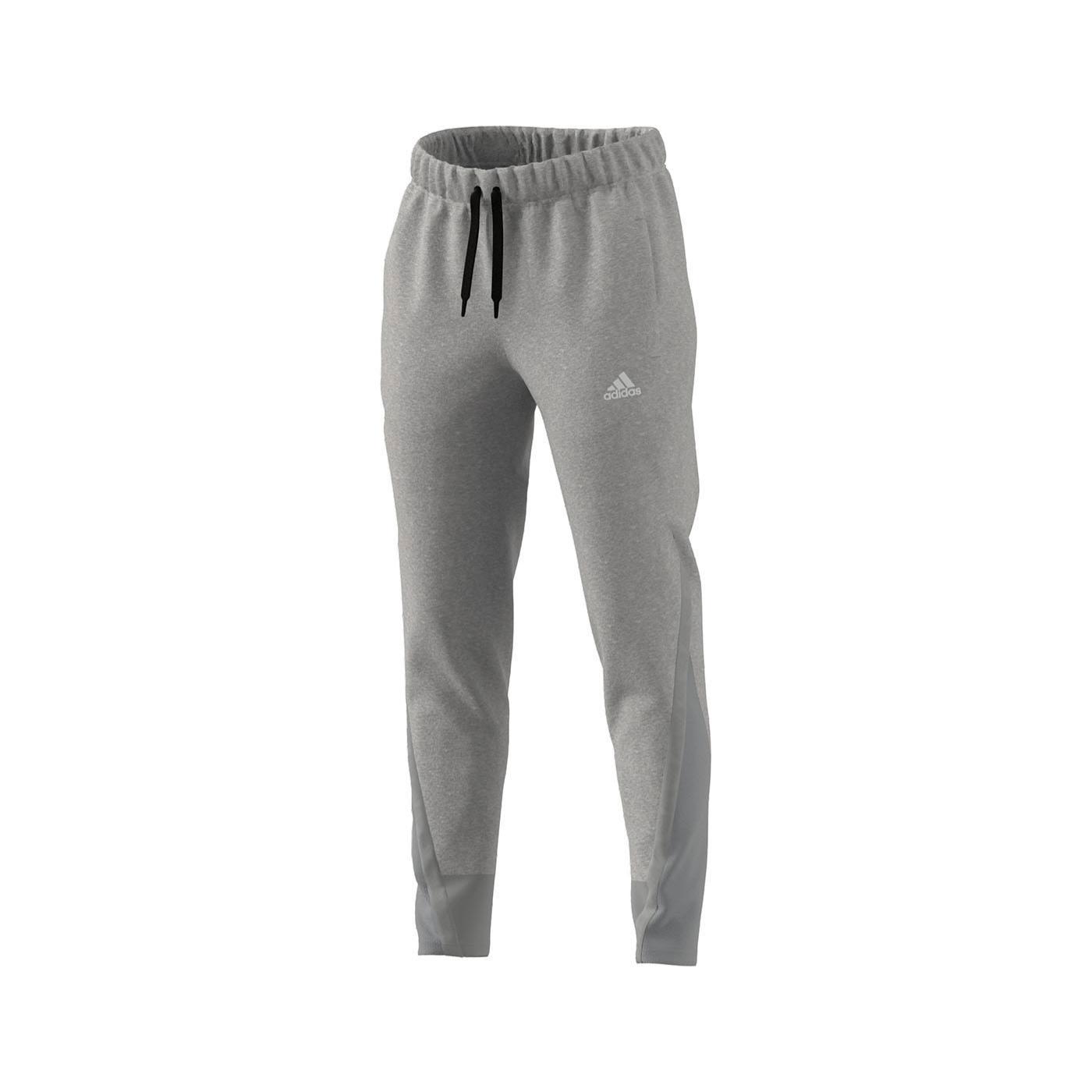 Pantalón Adidas Mujer Gris Corte Regular Tejido Combinado