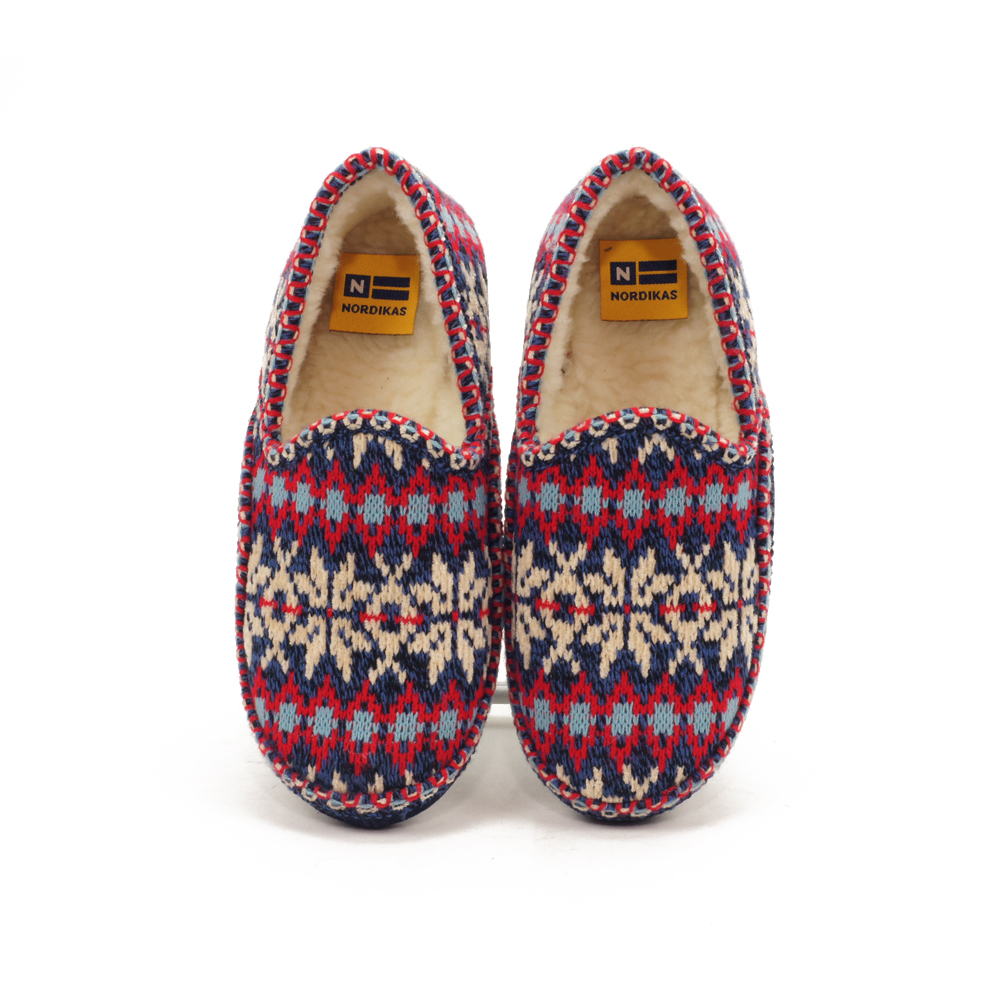 NORDIKA'S mod. 2000 zapatilla casa para mujer en lana natural, sin cordones