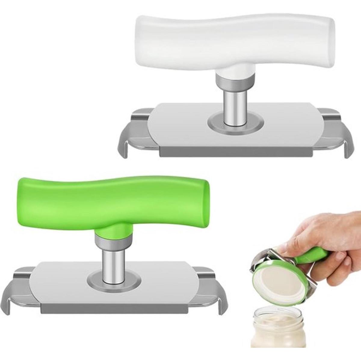 Abridor - Abridor multifuncional - Abridor de frascos para personas mayores - 2 piezas - Abridor de frascos para personas con artritis - Abridor de latas que ahorra esfuerzo