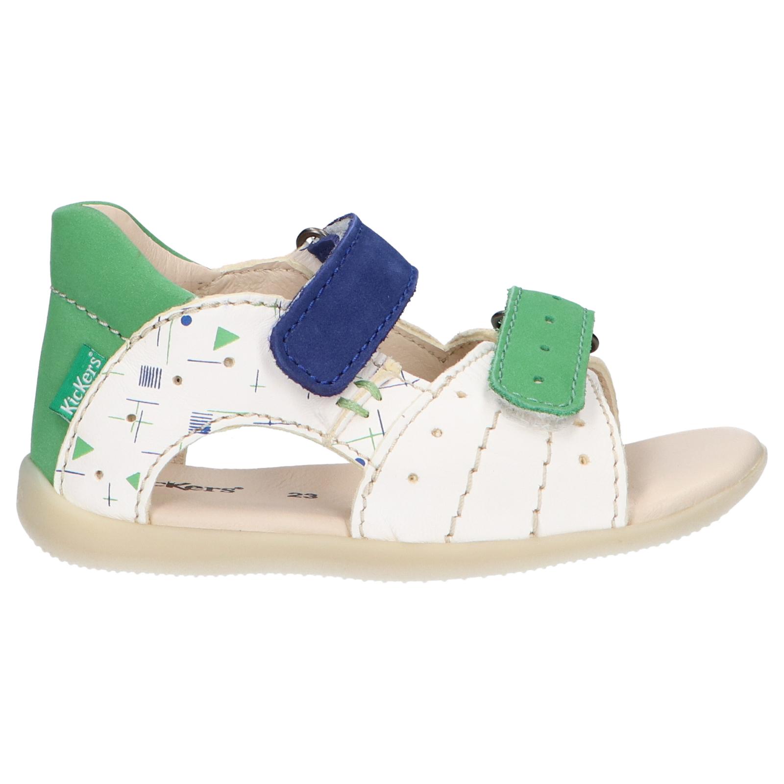 Kickers boy's sandals 785407 -10 boping-2 31 blanc bleu vert
