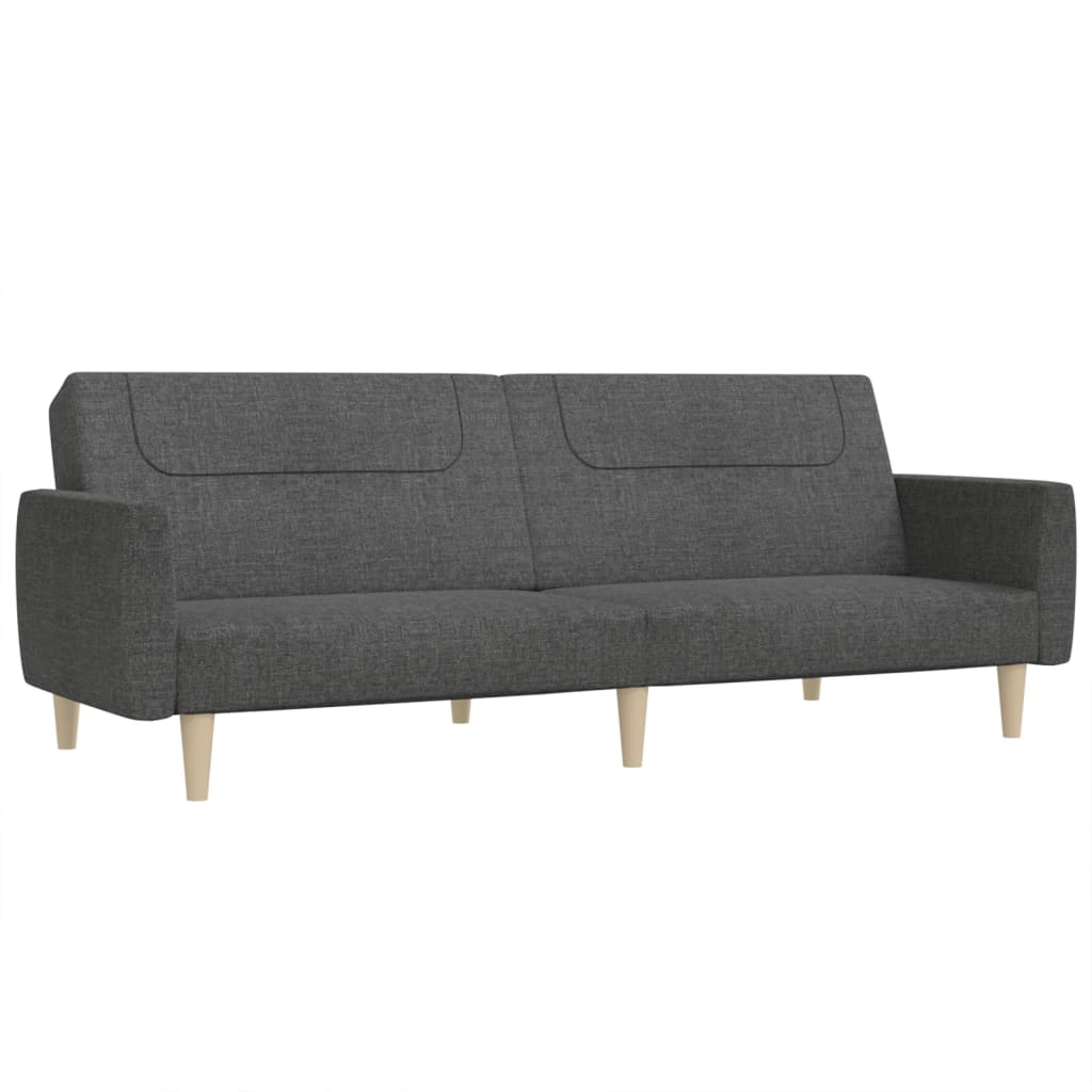 vidaXL Sofá cama de 2 plazas tela gris oscuro