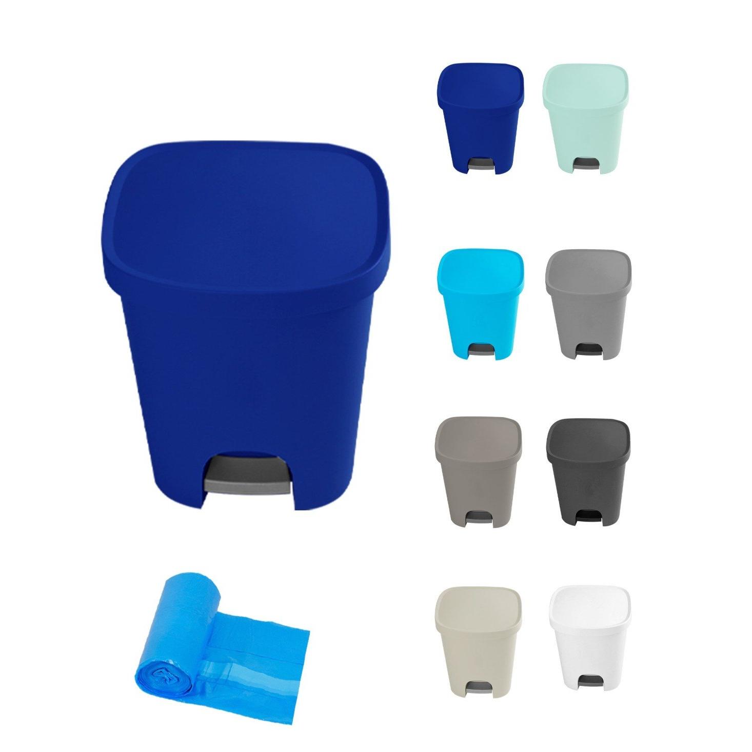 Cubo basura plástico Apertura con pedal 25 Litros | Cubo reciclar Mate 35x30x42 cm