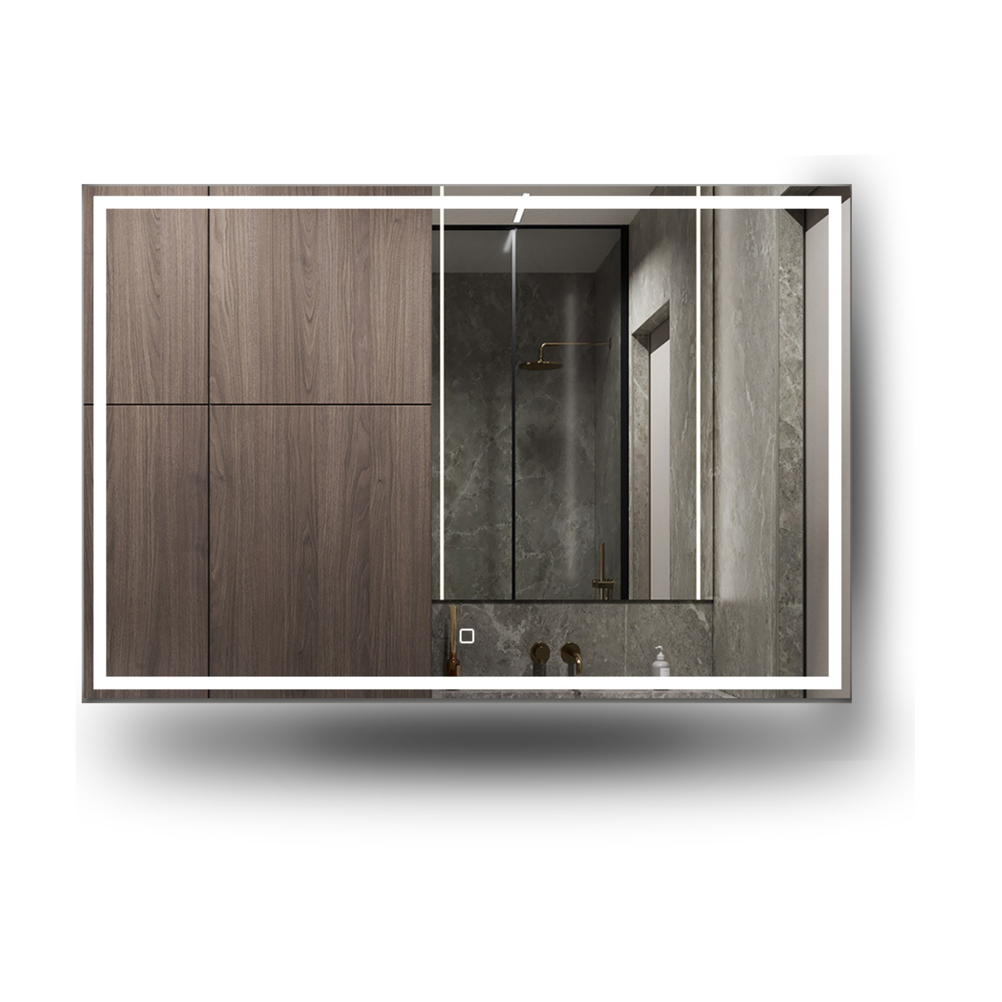 Espejo Baño LED 120x80 cm Rectangular Tarraco 120, Luz Regulable, Interruptor Táctil, Impermeable IP44, UBUD