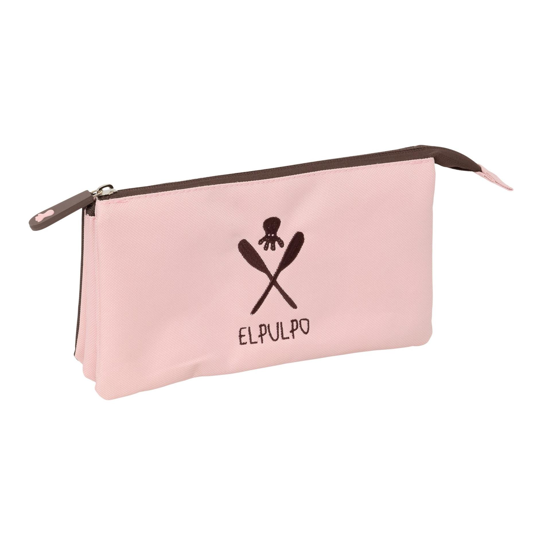 SAFTA | Portatodo Rectangular El Pulpo con Goma Elástica Trasera Estuche Escolar Organizador con 1 Compartimento y Cremallera, Acoplable a Cuaderno o Carpeta, Marino, Licencia Oficial, Vuelta al Cole