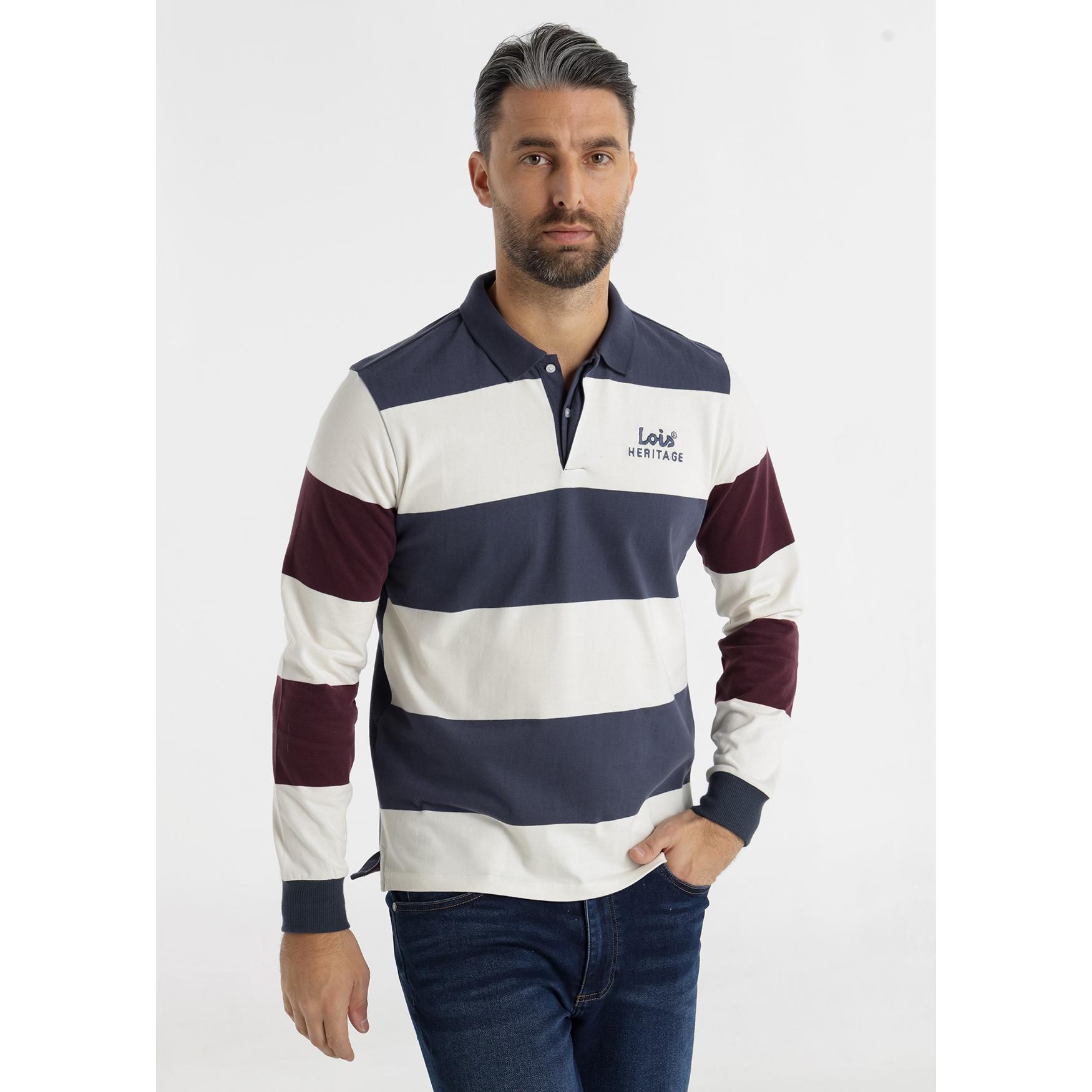 LOIS JEANS - Polo manga larga con franjas premium touch
