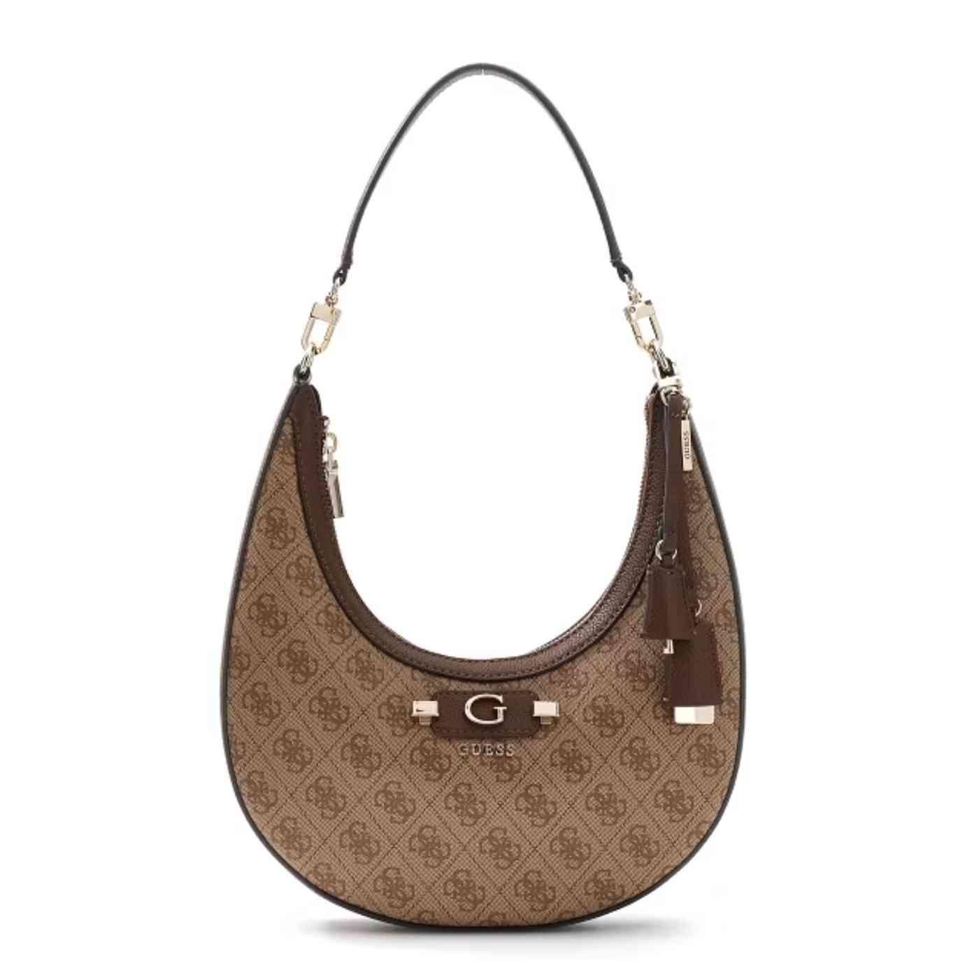 Bolso de hombro Guess Lindsey marrón logo para mujer