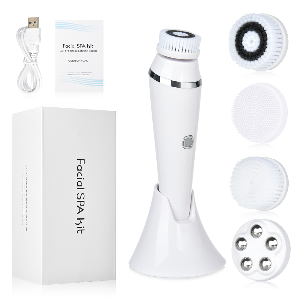 Cepillo de Limpieza Facial Eléctrico para Cuidado de la Piel Vibración para Eliminar Maquillaje Silicona para Lavado de Poros y Espinillas