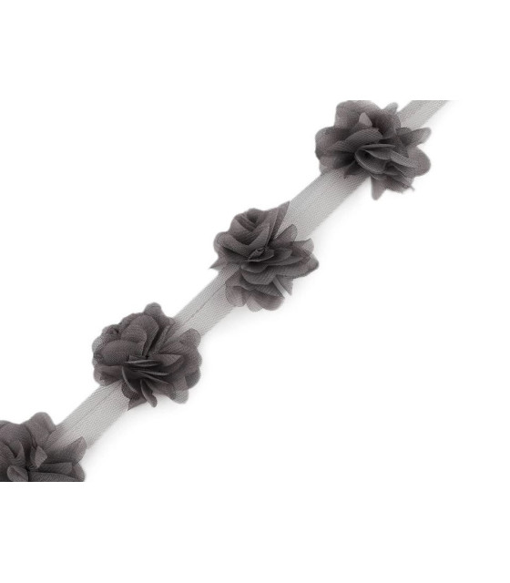 TIRA FLORES DE TUL 1 mt x 6 cm